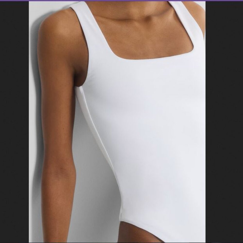 NWOT Aritzia Babaton Contour Second-skin Squareneck Sleeveless Bodysuit in Gray - Picture 3 of 9
